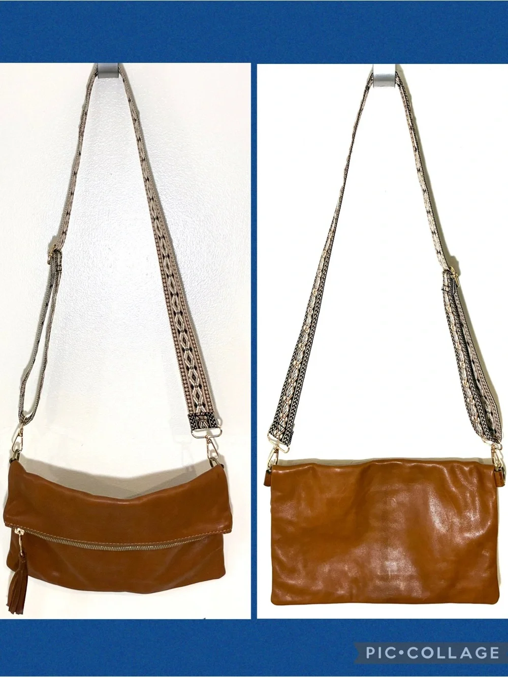 Parker Clay Makeda Leather Crossbody Bag + Woven Guitar Strap